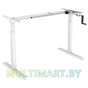 Стол для работы стоя ErgoSmart Manual Desk 1360x800x36 мм (альпийский белый/белый) картинка 4